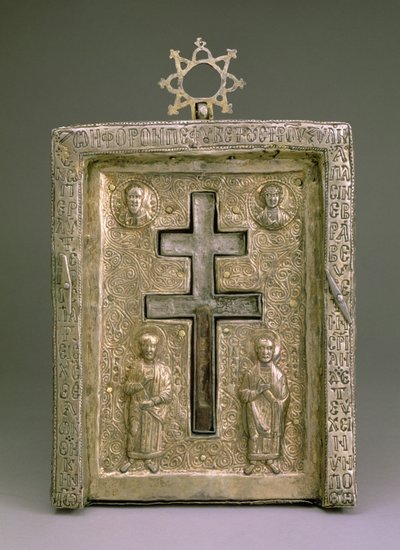 Staurothek (plata) de Byzantine